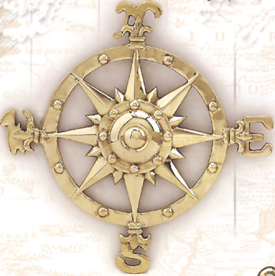 brass compass rose