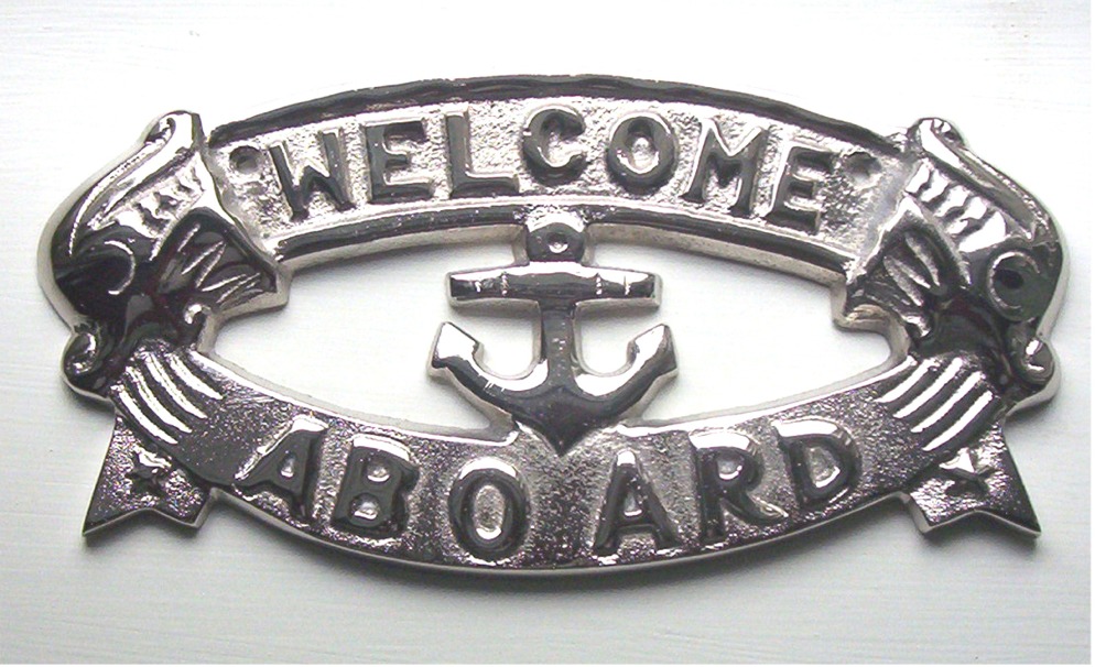 Nautical Brass WELCOME ABOARD - Brass Item